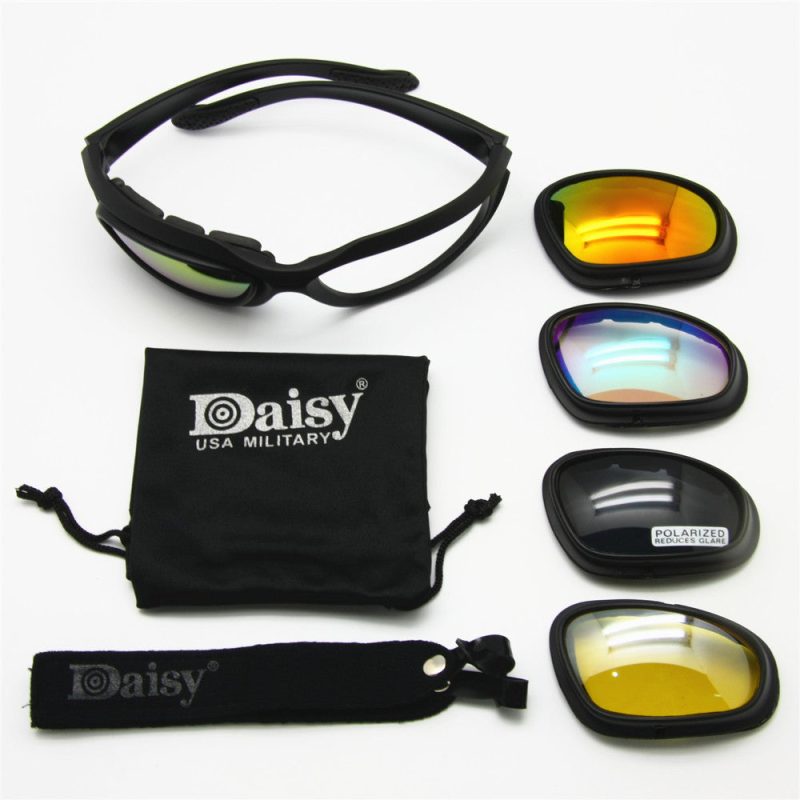 Daisy C5 Polarized Army Goggles Military Sunglasses 4 Lens Kit Men s War Game Tactical Glasses 1