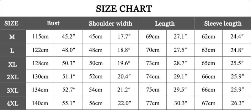 Sizechart